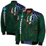 personalized oregon ducks usa flag claws green bomber jacket best selling
