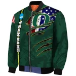 personalized oregon ducks usa flag claws green bomber jacket best selling