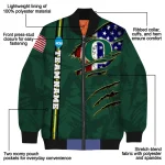personalized oregon ducks usa flag claws green bomber jacket best selling