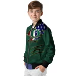 personalized oregon ducks usa flag claws green bomber jacket best selling