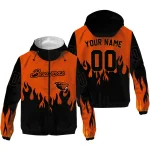 personalized oregon state beavers flame trim orange black windbreaker jacket best selling