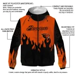 personalized oregon state beavers flame trim orange black windbreaker jacket best selling