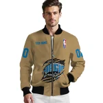 personalized orlando magic claw opening beige bomber jacket best selling