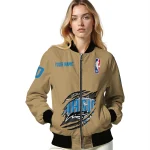 personalized orlando magic claw opening beige bomber jacket best selling