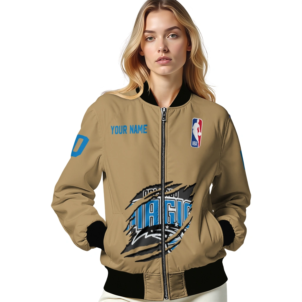 personalized orlando magic claw opening beige bomber jacket latest model personalized orlando magic claw opening beige bomber jacket latest model
