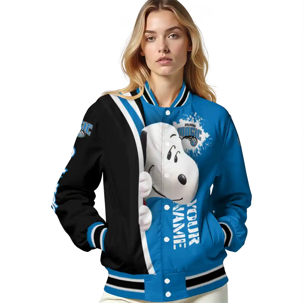 personalized orlando magic snoopy head blue varsity jacket latest model personalized orlando magic snoopy head blue varsity jacket latest model