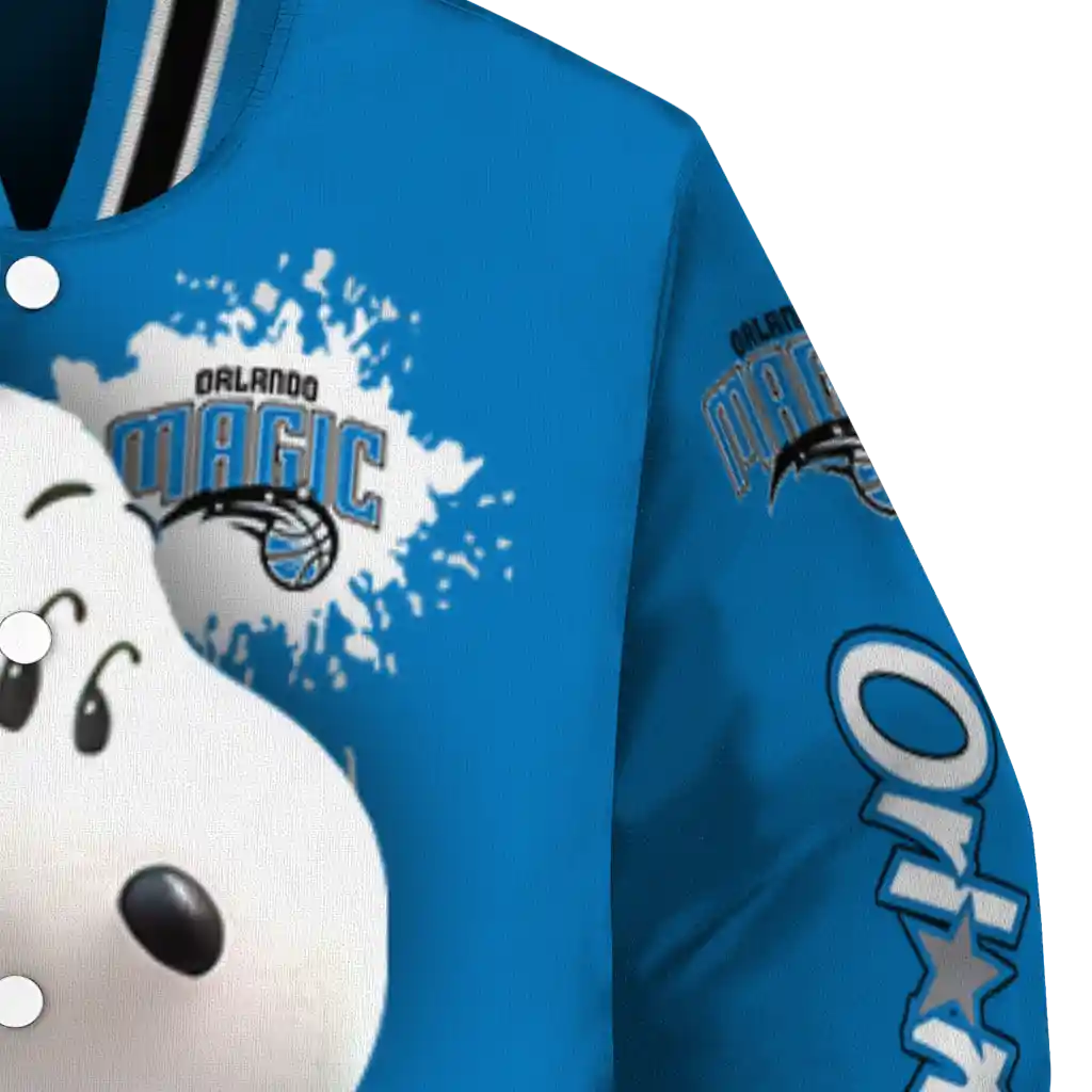 personalized orlando magic snoopy head blue varsity jacket premium grade personalized orlando magic snoopy head blue varsity jacket premium grade