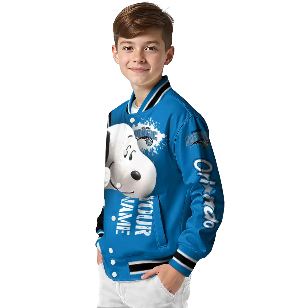personalized orlando magic snoopy head blue varsity jacket trendy personalized orlando magic snoopy head blue varsity jacket trendy