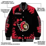 personalized ottawa senators burst splatter red varsity jacket best selling