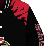 personalized ottawa senators burst splatter red varsity jacket best selling