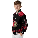 personalized ottawa senators burst splatter red varsity jacket best selling