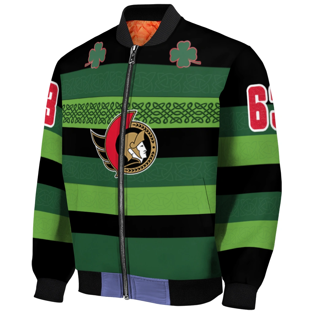 personalized ottawa senators clover green lines green black bomber jacket fashion forward personalized ottawa senators clover green lines green black bomber jacket fashion forward