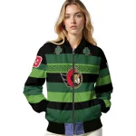 personalized ottawa senators clover green lines green black bomber jacket best selling