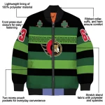 personalized ottawa senators clover green lines green black bomber jacket best selling
