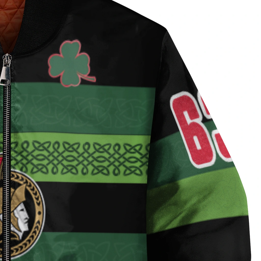 personalized ottawa senators clover green lines green black bomber jacket premium grade personalized ottawa senators clover green lines green black bomber jacket premium grade