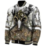 personalized ottawa senators deer skull camouflage white varsity jacket best selling