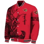 personalized ottawa senators tribal deer art red varsity jacket best selling