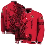personalized ottawa senators tribal deer art red varsity jacket best selling