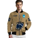 personalized penn state nittany lions claw effect beige bomber jacket best selling