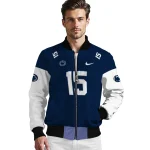 personalized penn state nittany lions team patch blue bomber jacket best selling