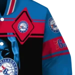personalized philadelphia 76ers reaper hands blue black varsity jacket best selling