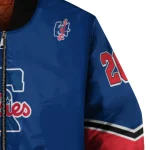 personalized philadelphia phillies chevron style blue bomber jacket best selling