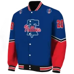 personalized philadelphia phillies chevron style blue varsity jacket best selling