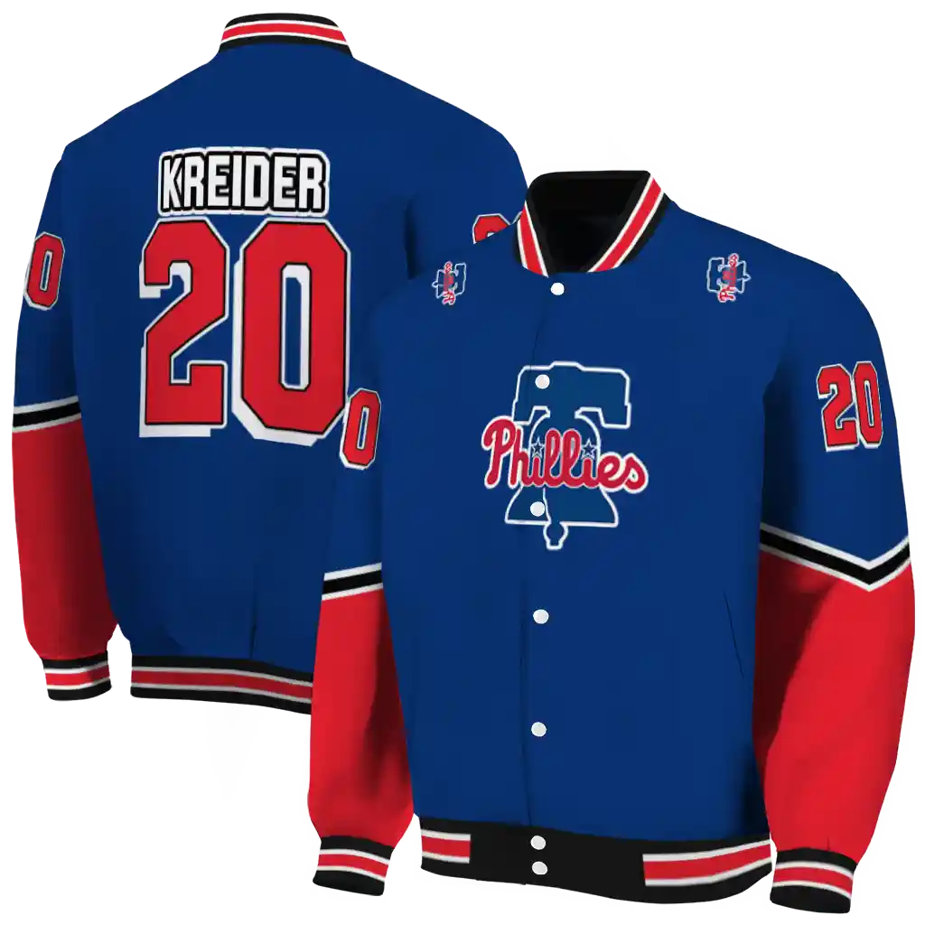 personalized philadelphia phillies chevron style blue varsity jacket fashion forward personalized philadelphia phillies chevron style blue varsity jacket fashion forward