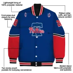 personalized philadelphia phillies chevron style blue varsity jacket best selling