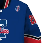 personalized philadelphia phillies chevron style blue varsity jacket best selling