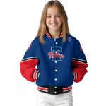 personalized philadelphia phillies chevron style blue varsity jacket best selling