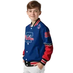 personalized philadelphia phillies chevron style blue varsity jacket best selling