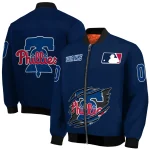 personalized philadelphia phillies claw gash blue bomber jacket best selling
