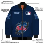 personalized philadelphia phillies claw gash blue bomber jacket best selling