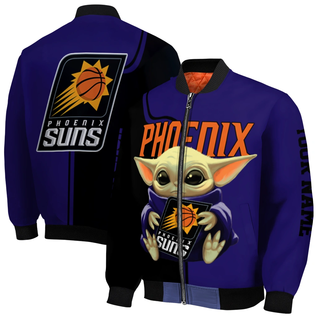 personalized phoenix suns adorable yoda purple black bomber jacket best selling personalized phoenix suns adorable yoda purple black bomber jacket best selling