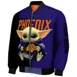 personalized phoenix suns adorable yoda purple black bomber jacket best selling