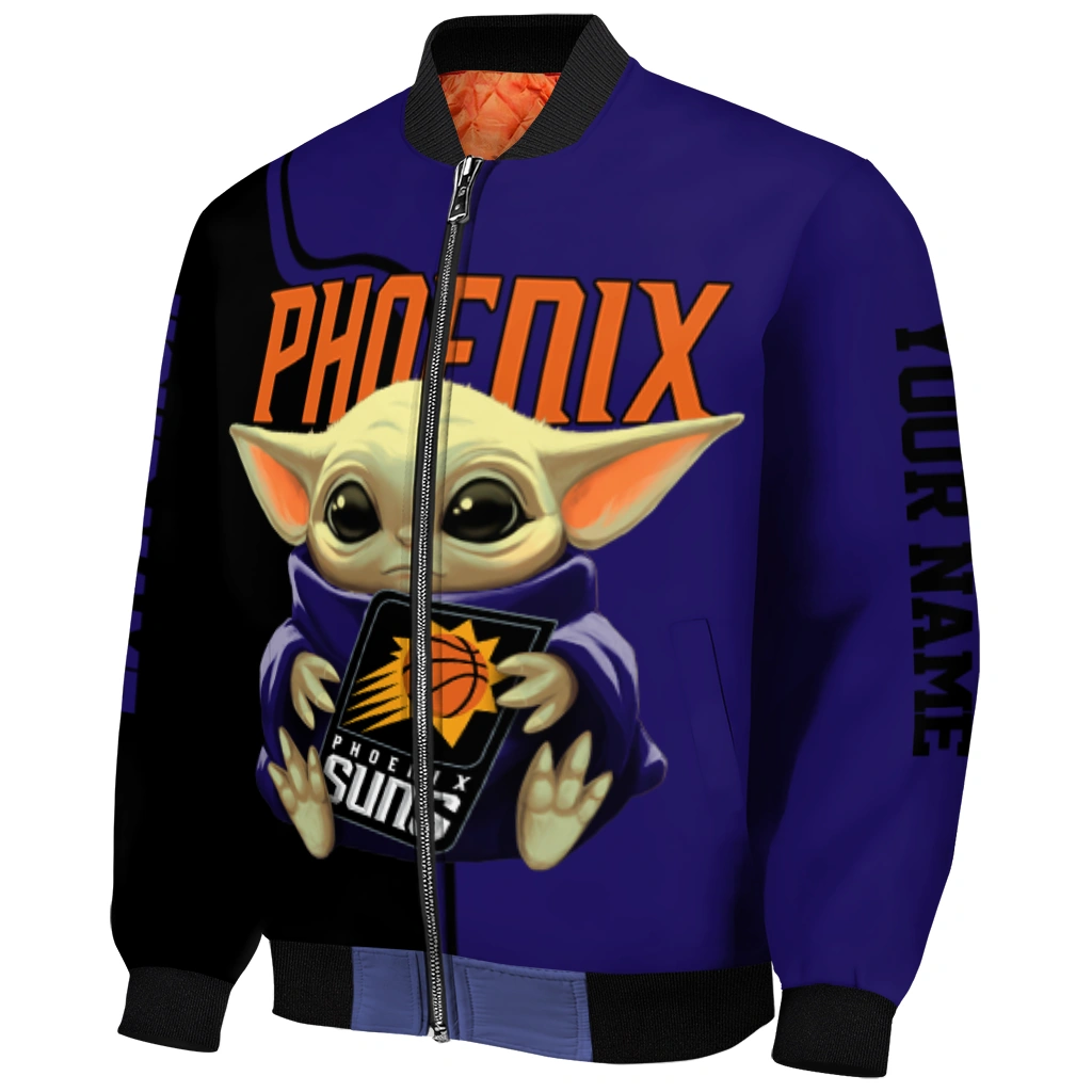 personalized phoenix suns adorable yoda purple black bomber jacket fashion forward personalized phoenix suns adorable yoda purple black bomber jacket fashion forward