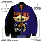 personalized phoenix suns adorable yoda purple black bomber jacket best selling