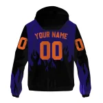 personalized phoenix suns flame trim purple black windbreaker jacket best selling