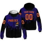 personalized phoenix suns flame trim purple black windbreaker jacket best selling
