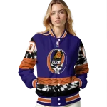 personalized phoenix suns skull emblem purple black varsity jacket best selling