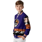 personalized phoenix suns skull emblem purple black varsity jacket best selling