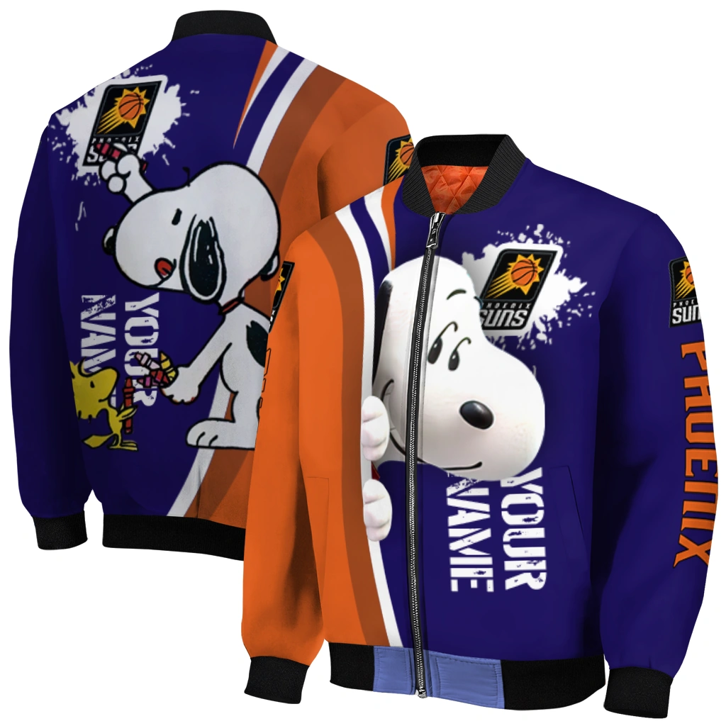 personalized phoenix suns snoopy head purple bomber jacket best selling personalized phoenix suns snoopy head purple bomber jacket best selling