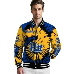 personalized pittsburgh panthers burst splatter royal blue varsity jacket best selling