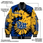 personalized pittsburgh panthers burst splatter royal blue varsity jacket best selling