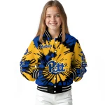 personalized pittsburgh panthers burst splatter royal blue varsity jacket best selling