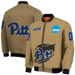 personalized pittsburgh panthers claw effect beige bomber jacket best selling