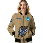 personalized pittsburgh panthers claw effect beige bomber jacket best selling