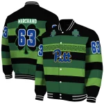 personalized pittsburgh panthers clover green lines green black varsity jacket best selling