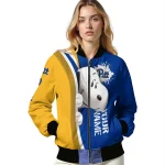 personalized pittsburgh panthers snoopy head royal blue bomber jacket best selling
